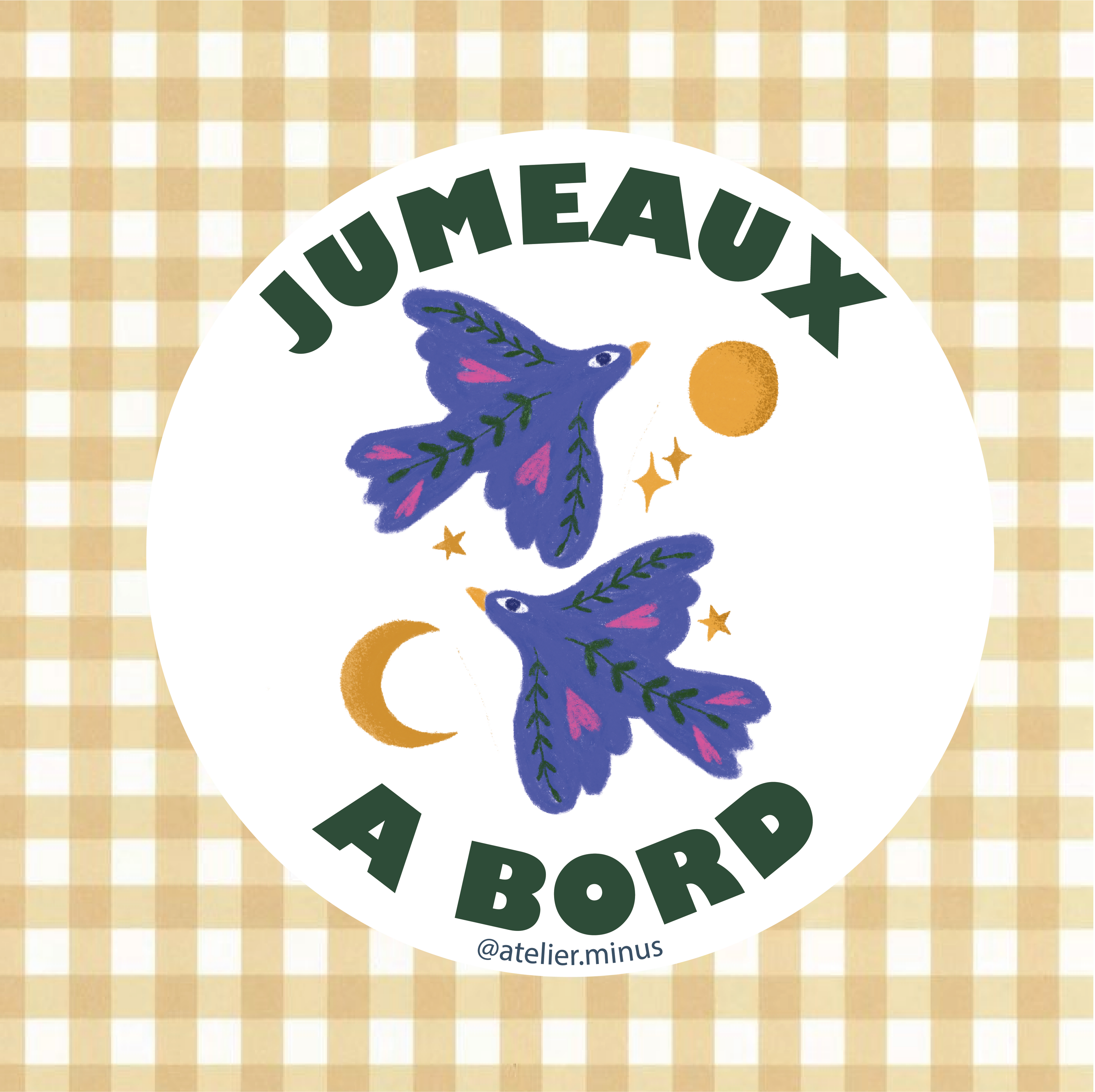 Autollant voiture - Oiseaux Celestes