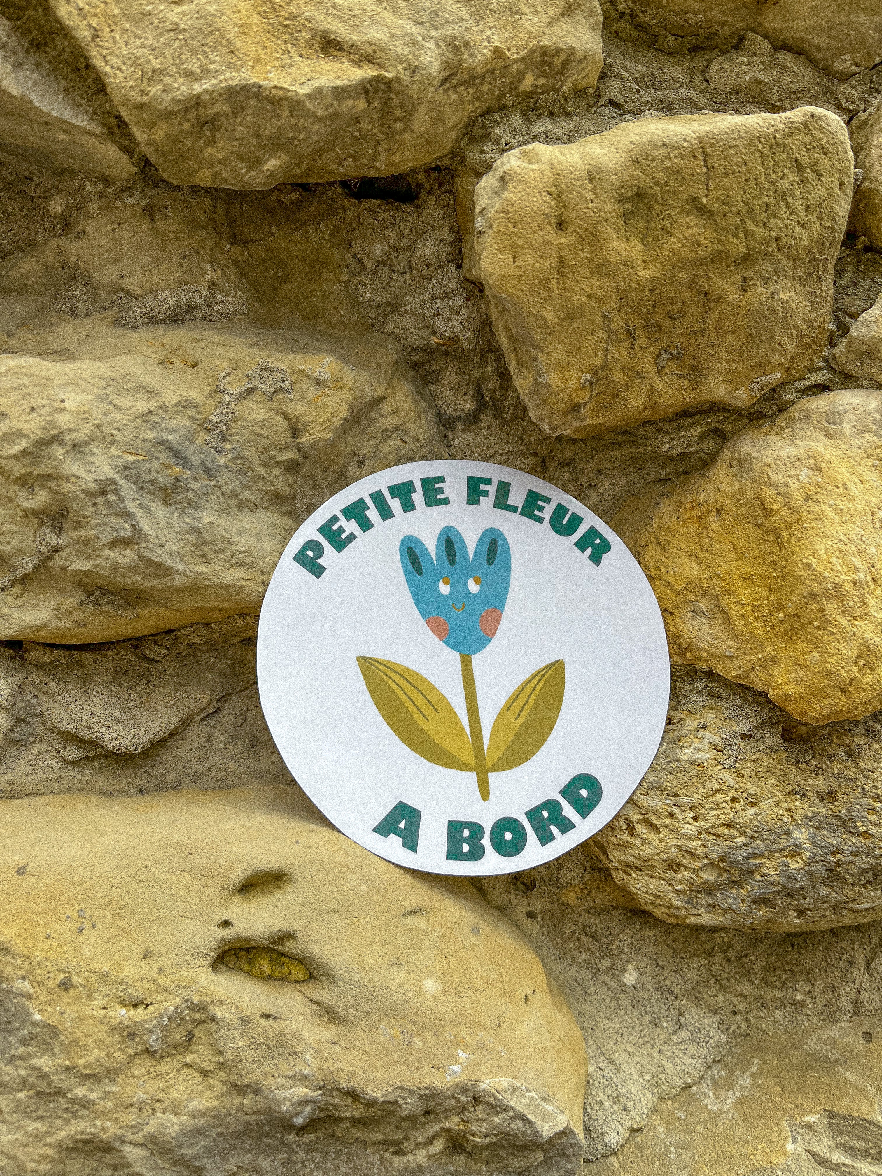 Autocollant voiture - Petite Fleur à bord