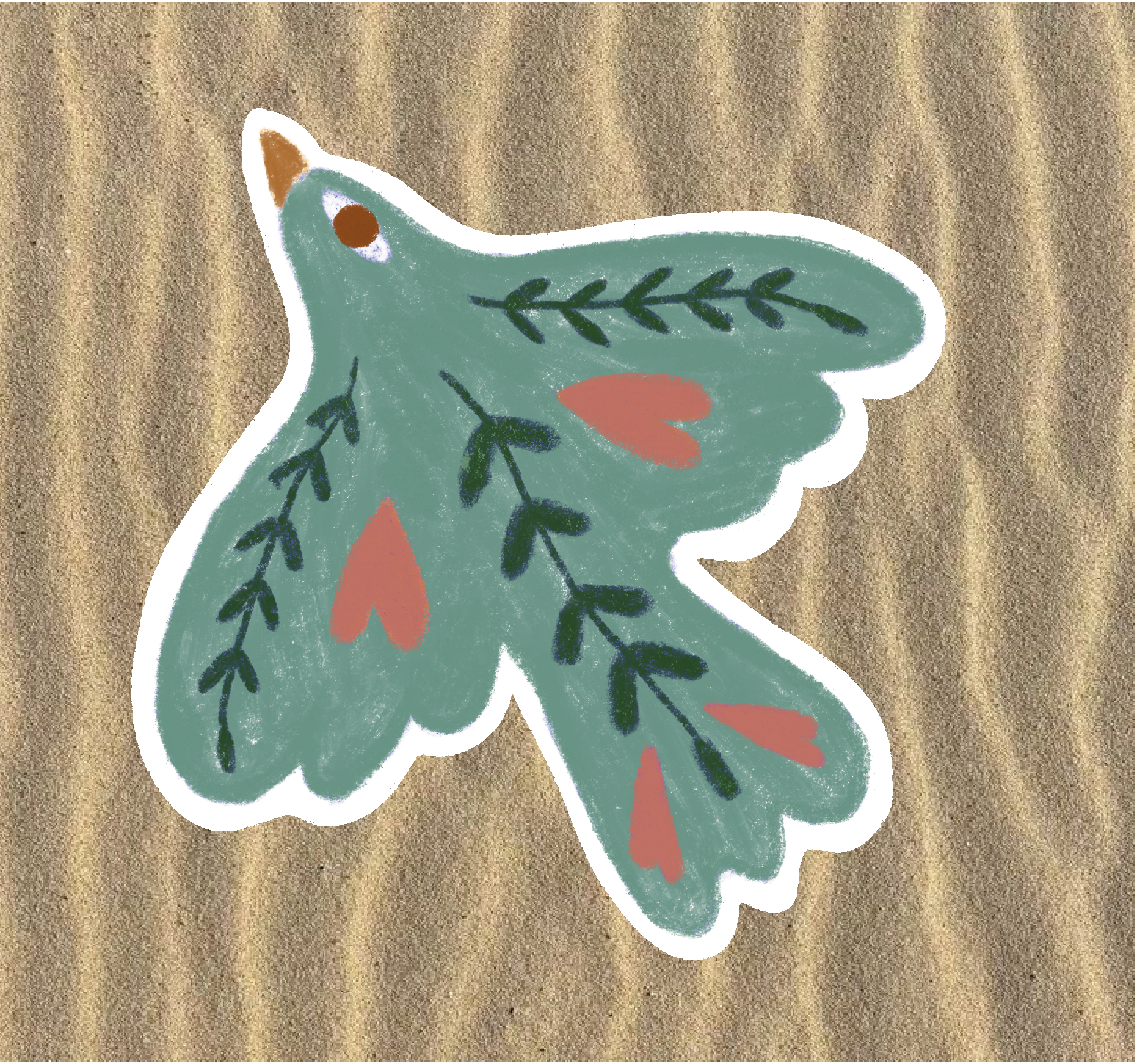 Stickers oiseau Bohème - Bleu
