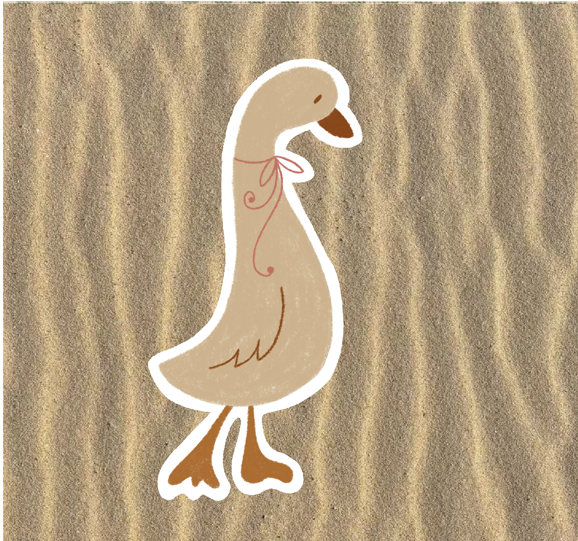 Stickers - Oie noeud rose