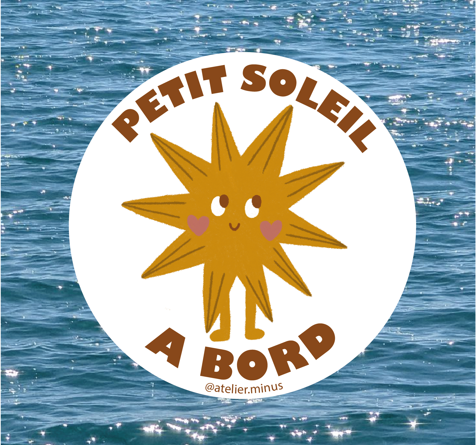 Autocollant voiture - Petit soleil à bord