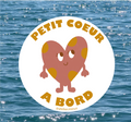 Autocollant voiture - Petit coeur à bord