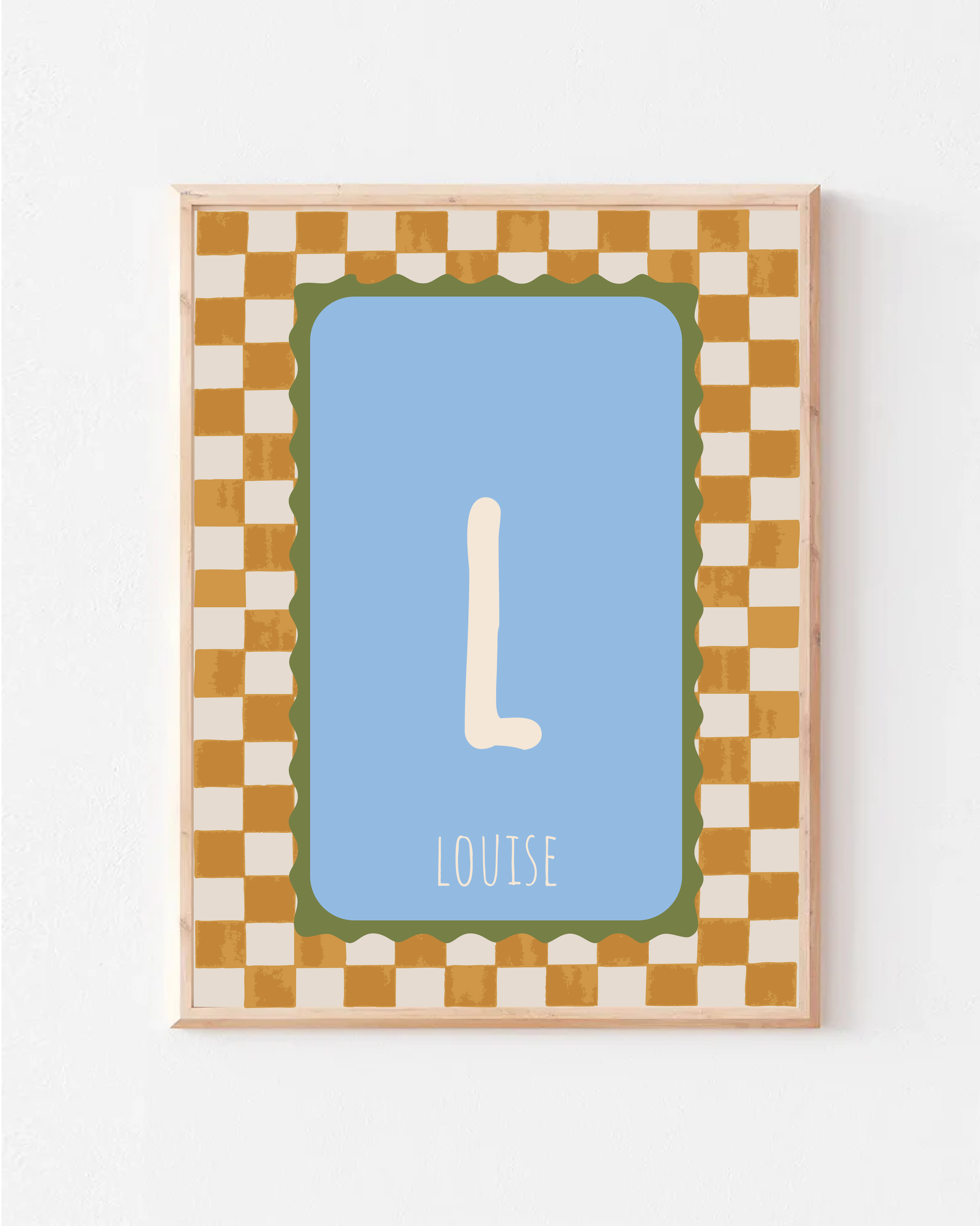 Affiches Prénom - Damier Jaune