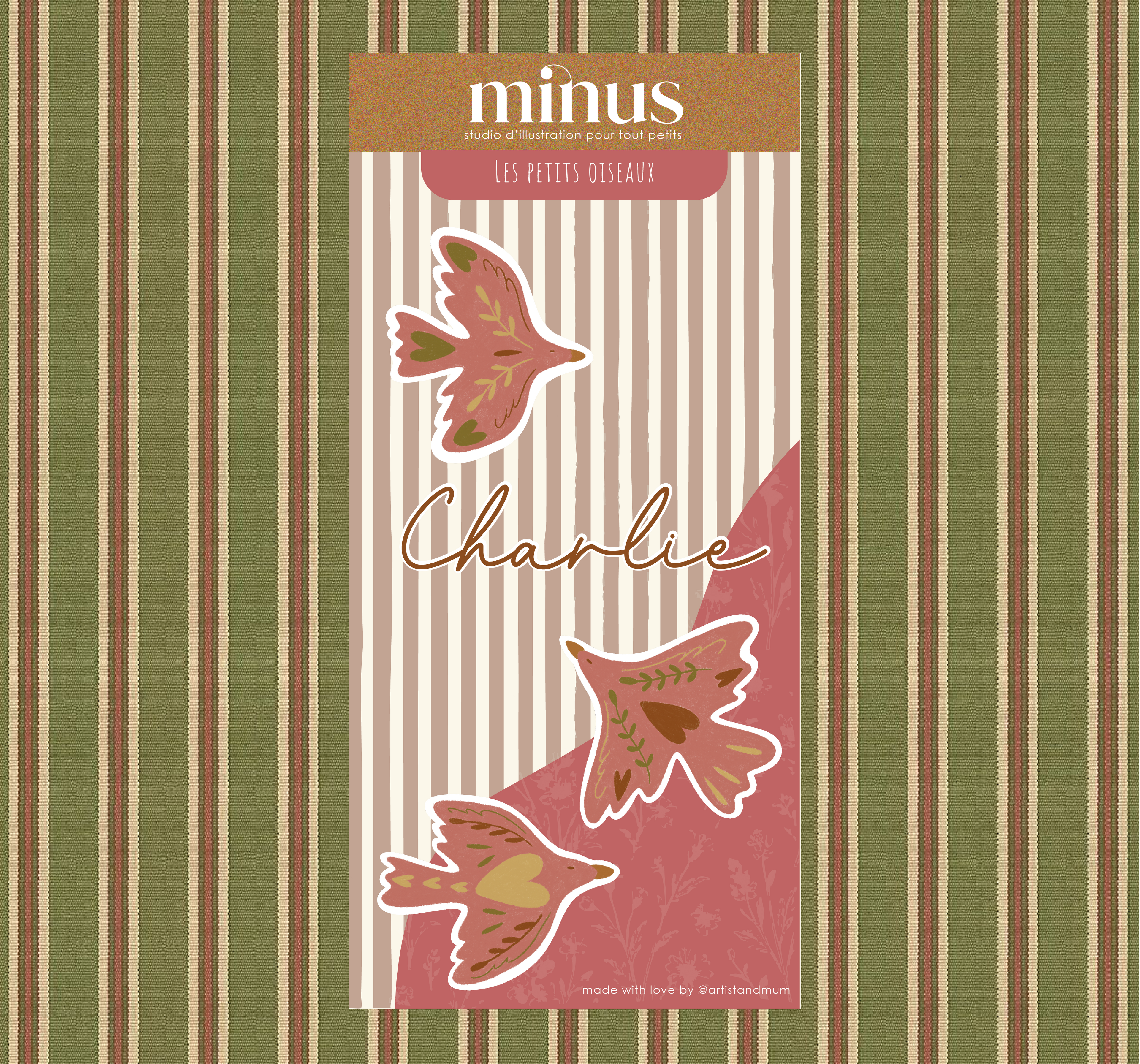 Planche stickers - Oiseaux et Prénom