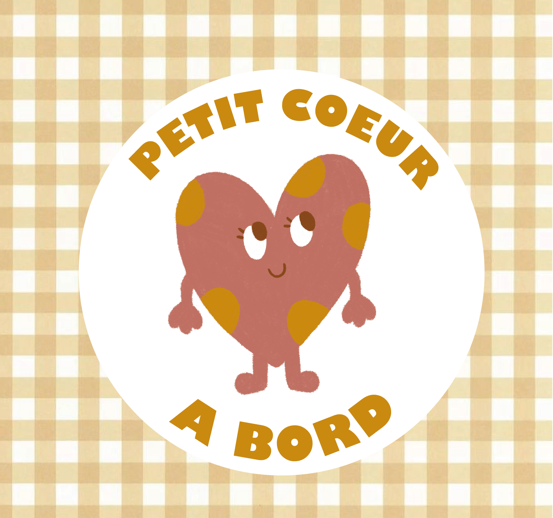 Autocollant voiture - Petit coeur à bord