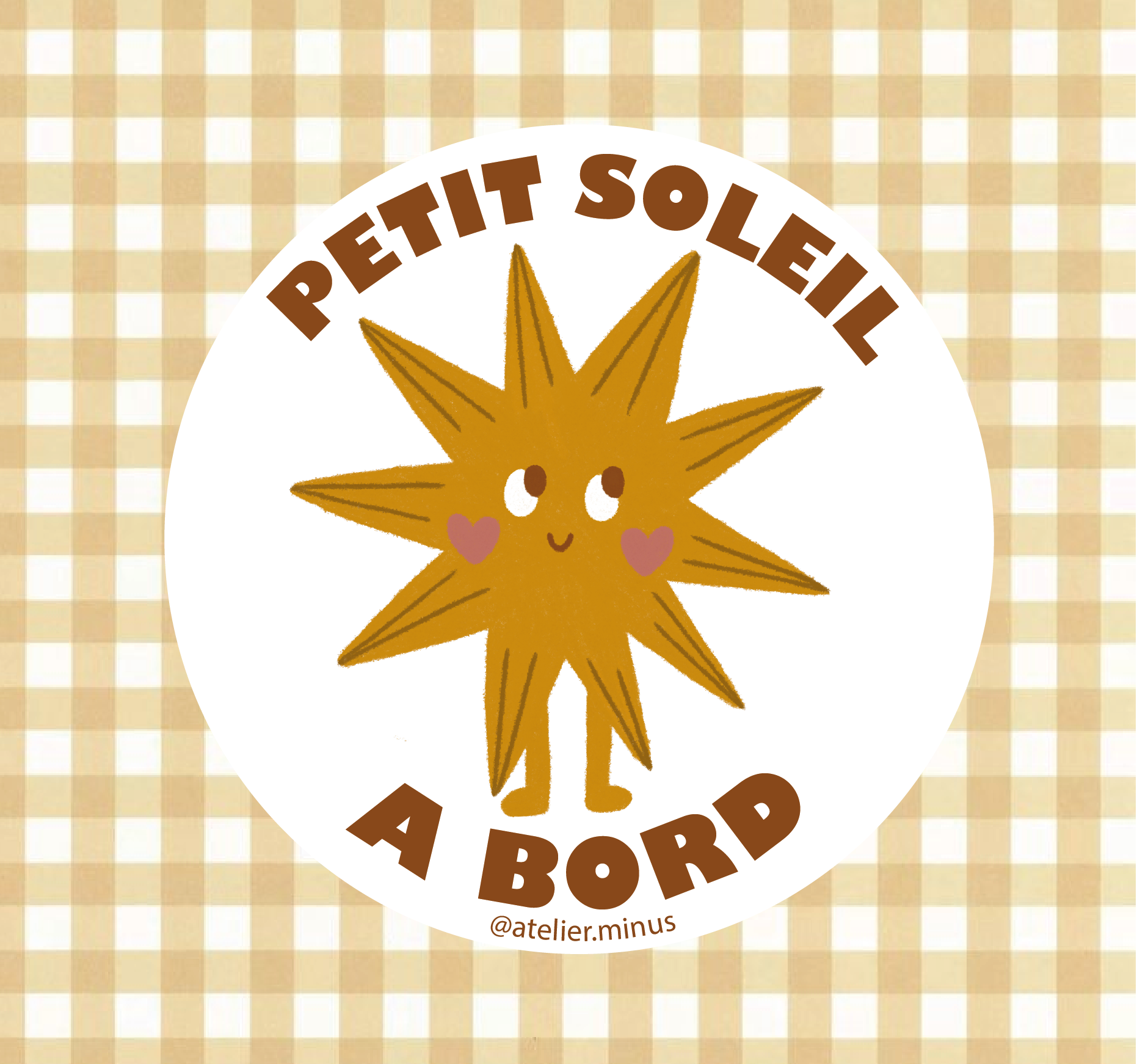 Autocollant voiture - Petit soleil à bord