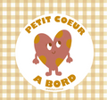 Autocollant voiture - Petit coeur à bord