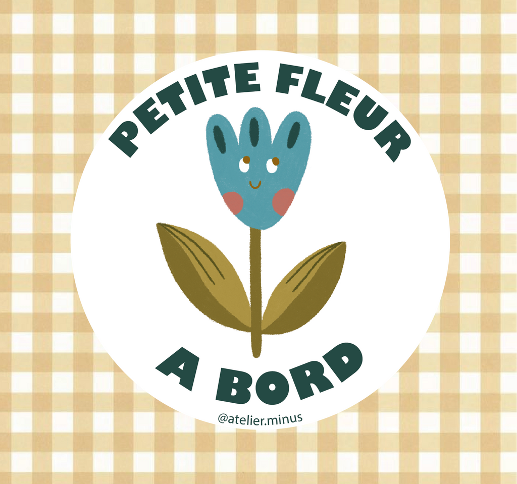 Autocollant voiture - Petite Fleur à bord