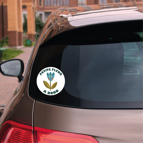 Autocollant voiture - Petite Fleur à bord