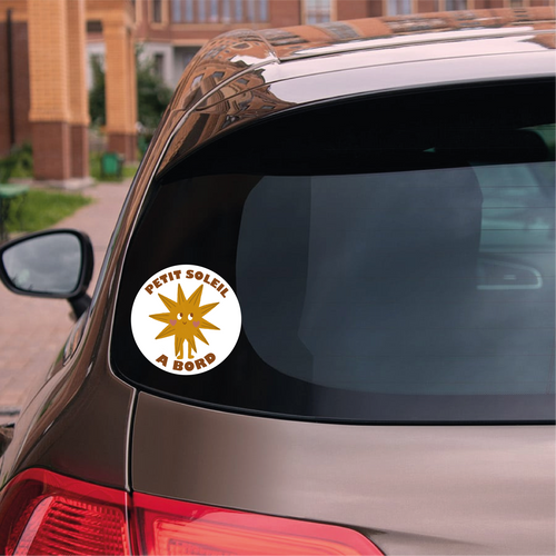 Autocollant voiture - Petit soleil à bord